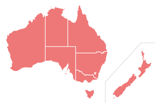 Oceania coverage map